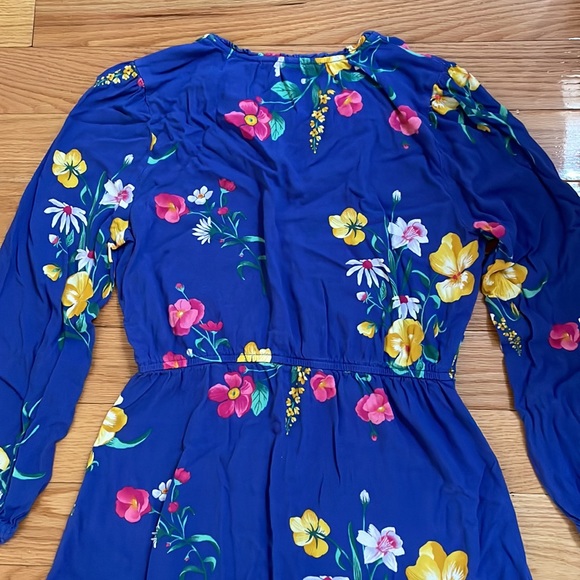 Old Navy Dark Blue Floral Long Sleeve Dress in Size Medium - Picture 7 of 8